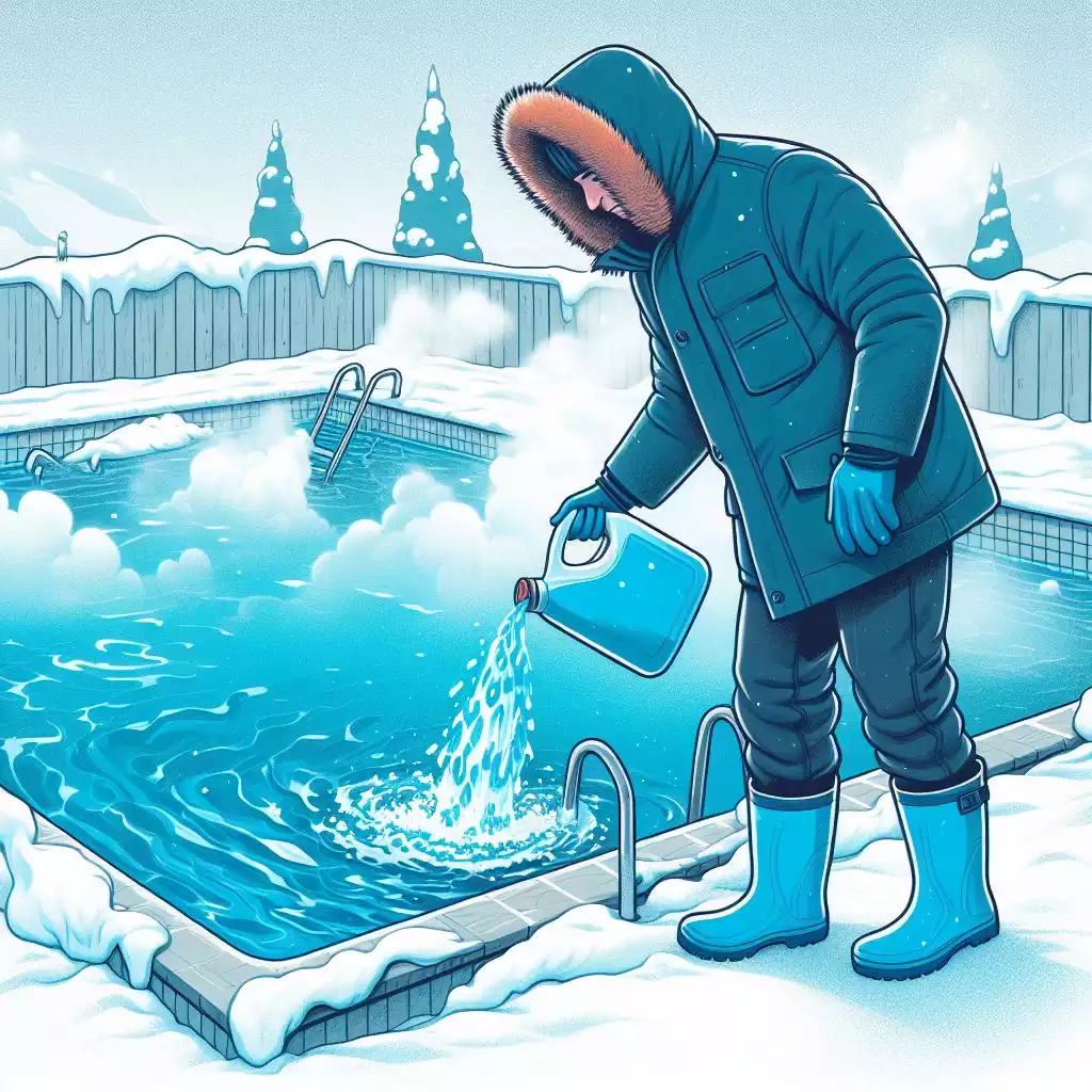 Winter swimming pool disinfection