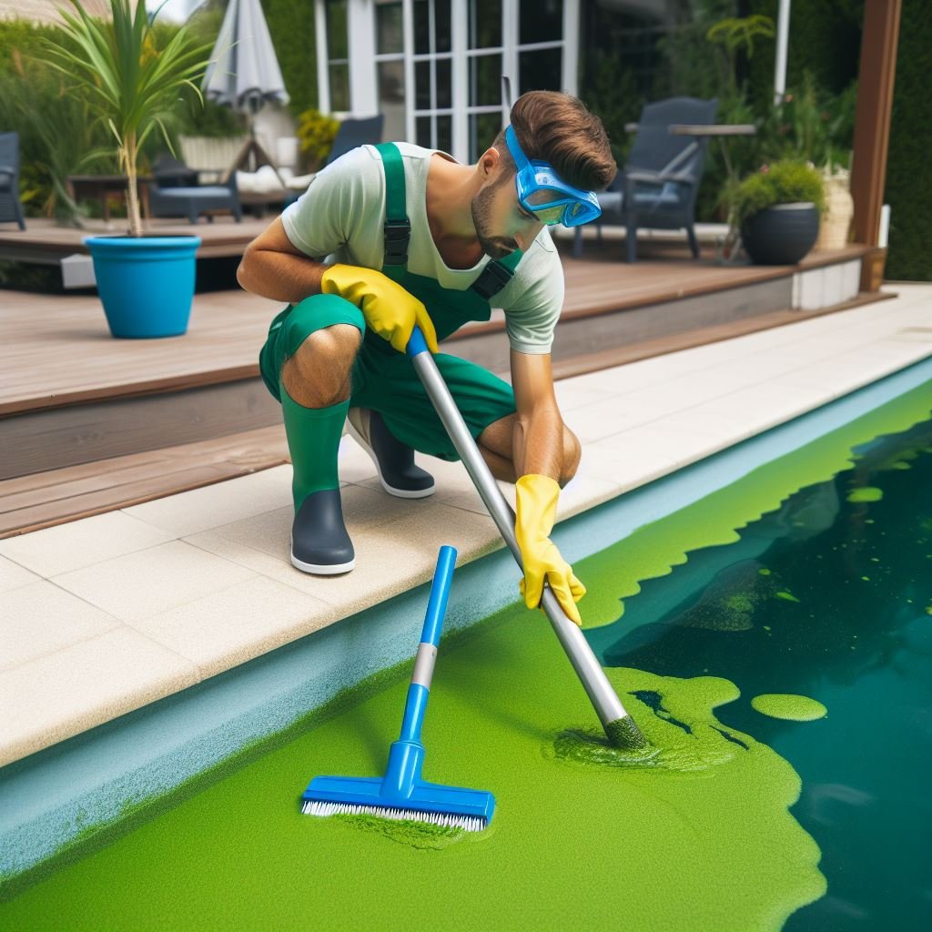 Algae removal in swimming pool