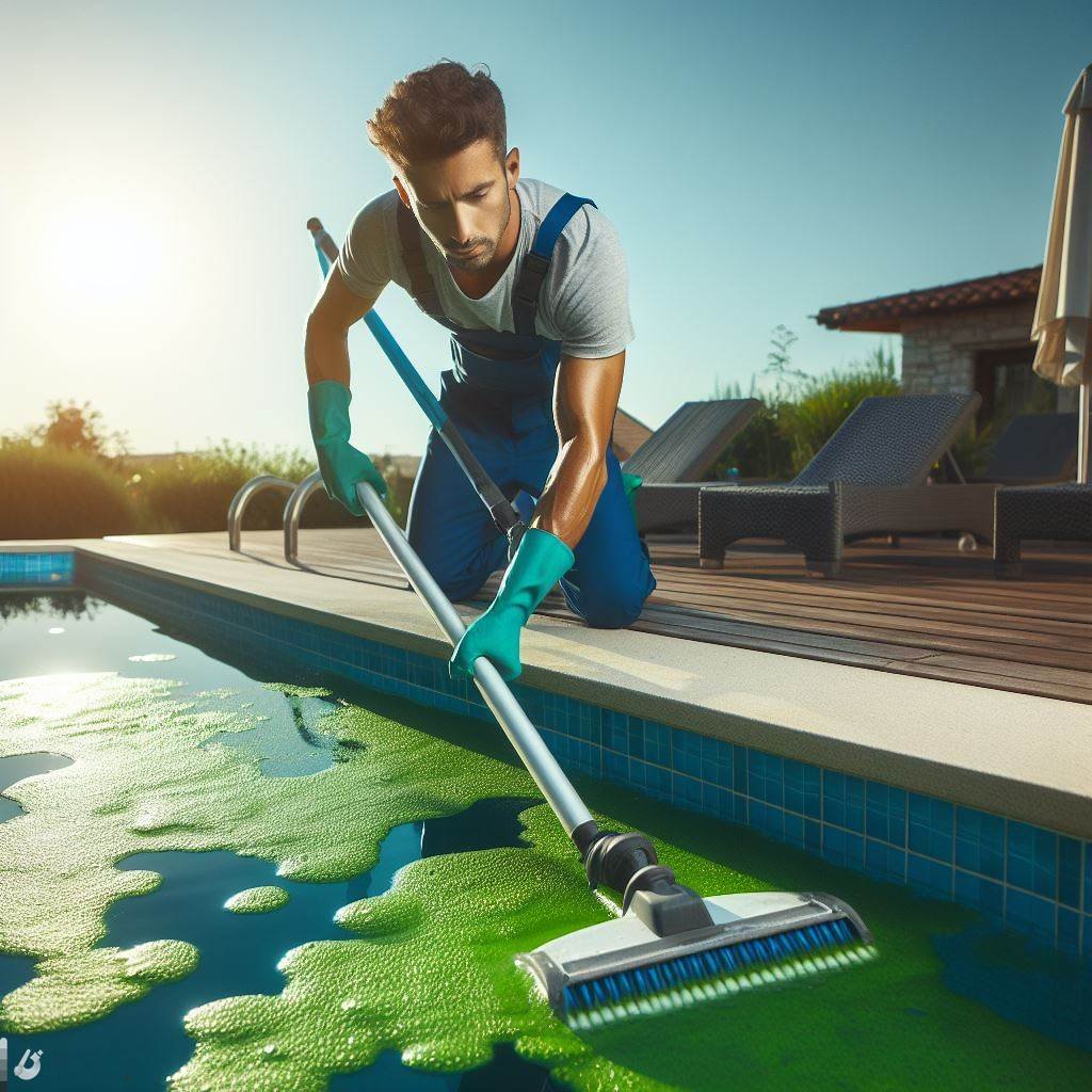 Algae removal in swimming pool