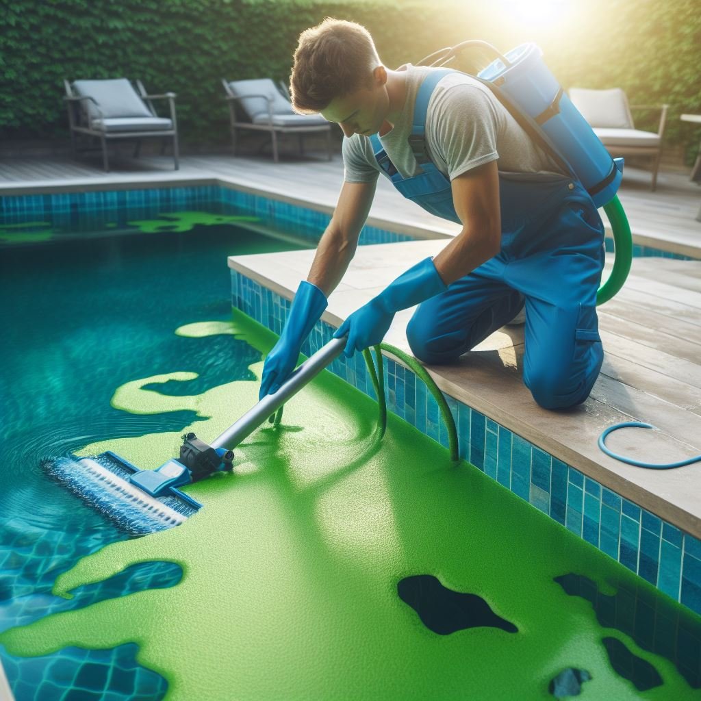 Algae removal in swimming pool